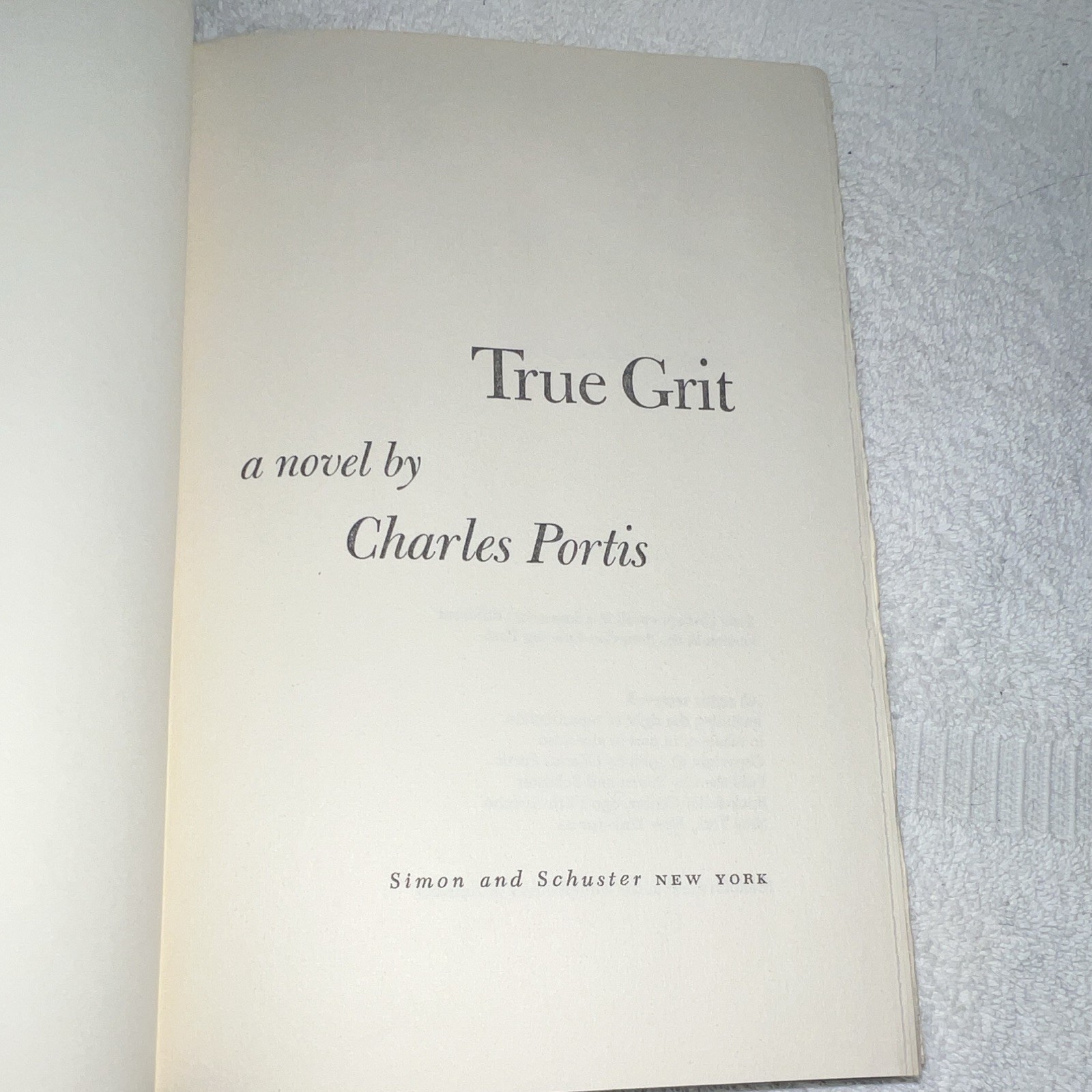 Charles Portis True Grit Hardcover 1968 Simon and Schuster Novel Fiction RARE
