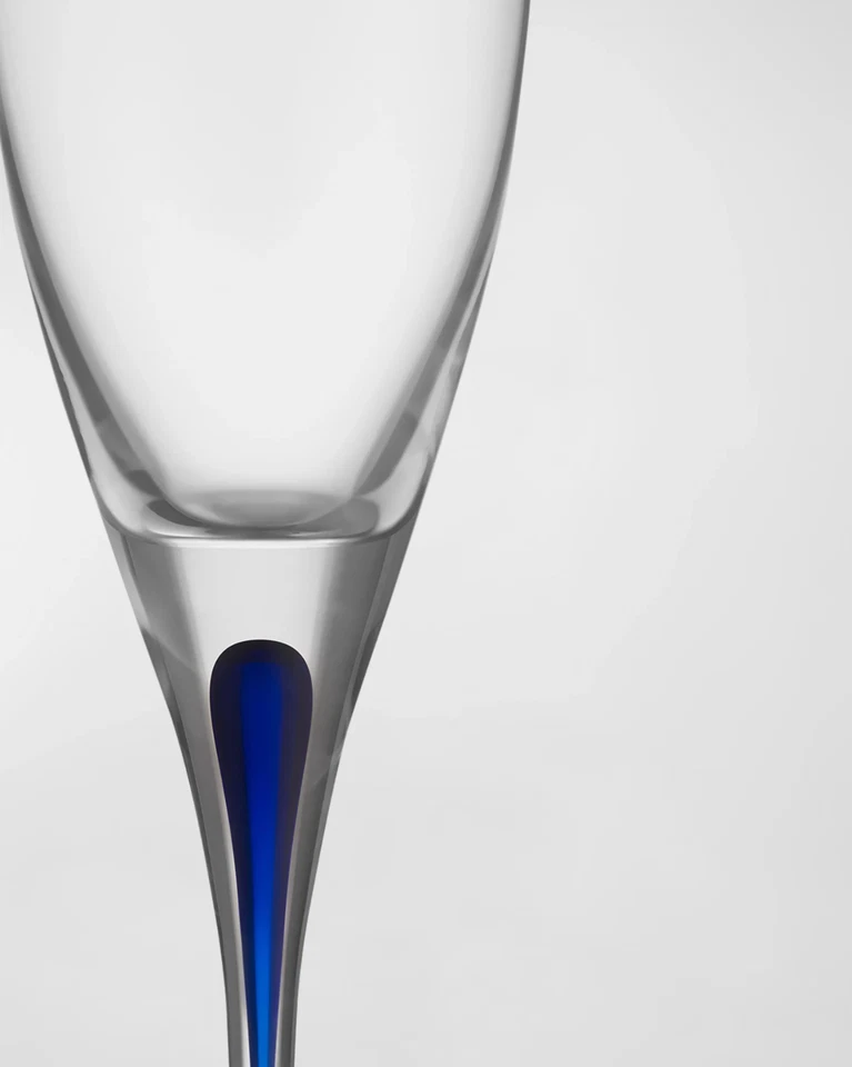 ORREFORS CRYSTAL INTERMEZZO BLUE CHAMPAGNE 8.8OZ GLASS 6257401 HANDMADE 9.8" NEW - Image 2 of 4