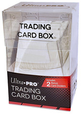 Ultra Pro 100 Trading Card Storage Box 2 Dividers Sports Clear Case Sleeved