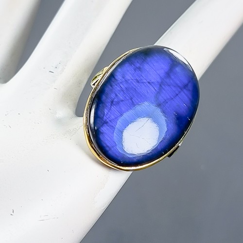 Fine Art 45 ct Natural Labradorite Ring 925 Sterling Silver Size 7.5 /R403717 - Bild 2 von 8