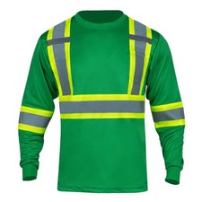 Hi Vis Shirts for Men Reflective ANSI Class 2 Safety Long Sleeve High Visibil...