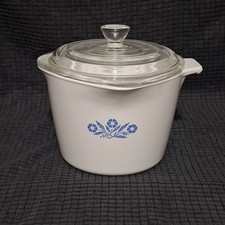 Vintage Corning Ware 1QT Saucemaker Cornflower milk boiler with lid