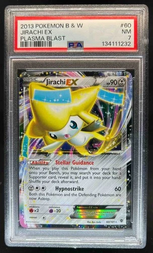2013 Pokemon Black & White Plasma Blast Jirachi EX Holo #60/101 PSA 7