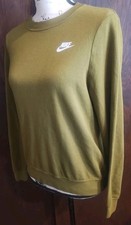 Nike Sportswear Essential Fleece Crew Neck Sweatshirt Womens Small Green Basic