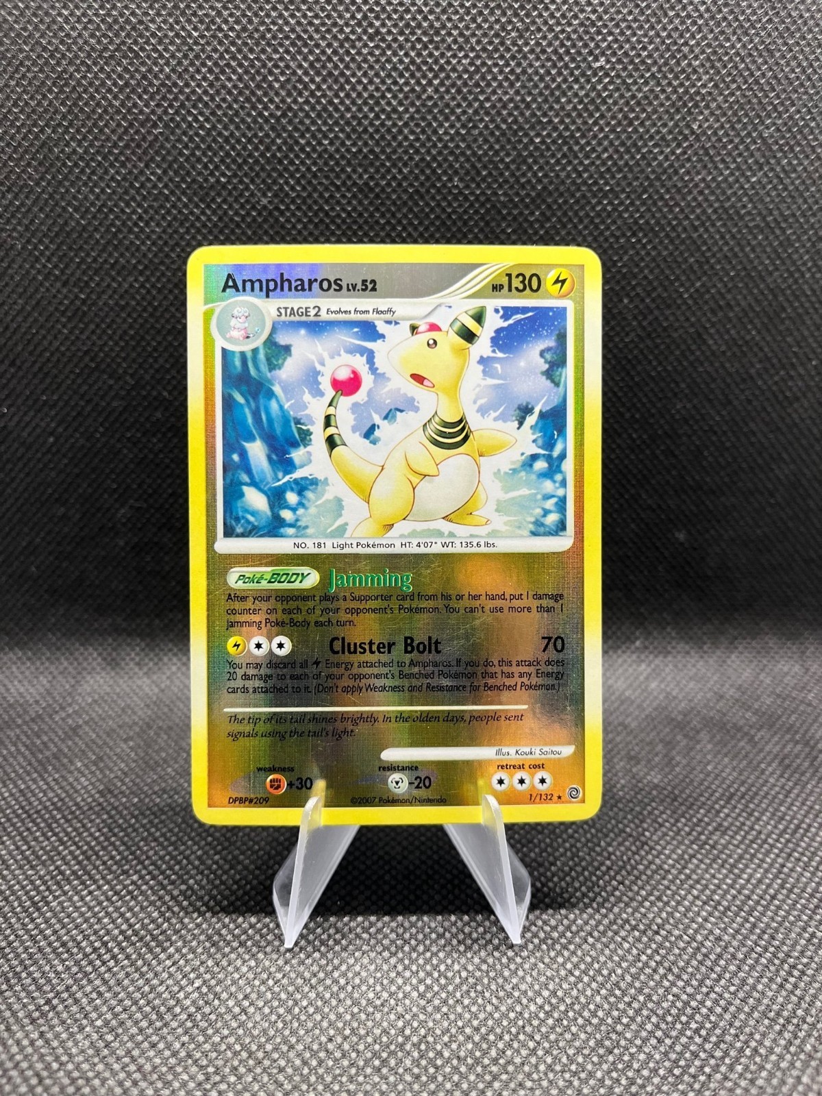 Ampharos 1/132 Reverse Holo Rare Secret Wonders Pokémon Card 2007