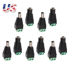 10pcs Male+Female DC Power Jack Connector Adapter Plug 2.1 x 5.5mm for CCTV