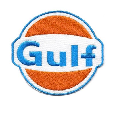 GULF IRON ON PATCH 3'' Racing Car Sport Mechanic Gas Station Embroidered Applique