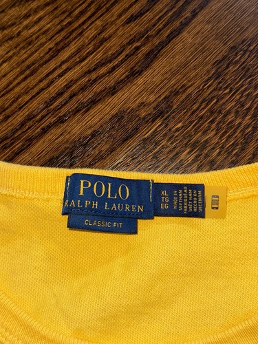 Polo Ralph Lauren MCMLXVII giallo ricamato stemma maglietta manica corta uomo XL - Foto 4 di 7