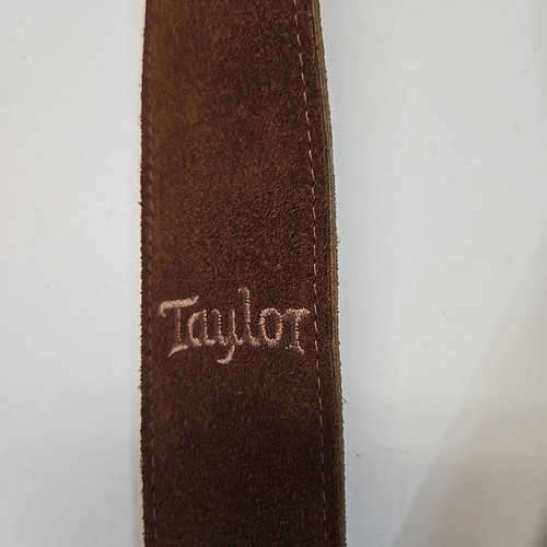 NWT Taylor Guitar Strap Embroidered Suede 2.5" Chocolate Brown Made in Canada - Picture 2 of 4