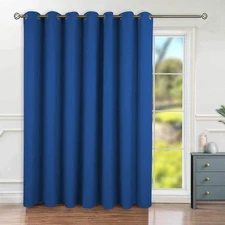 BGment Royal Blue Sliding Door Curtain 84" Long, Room Divider, Privacy, Thermal