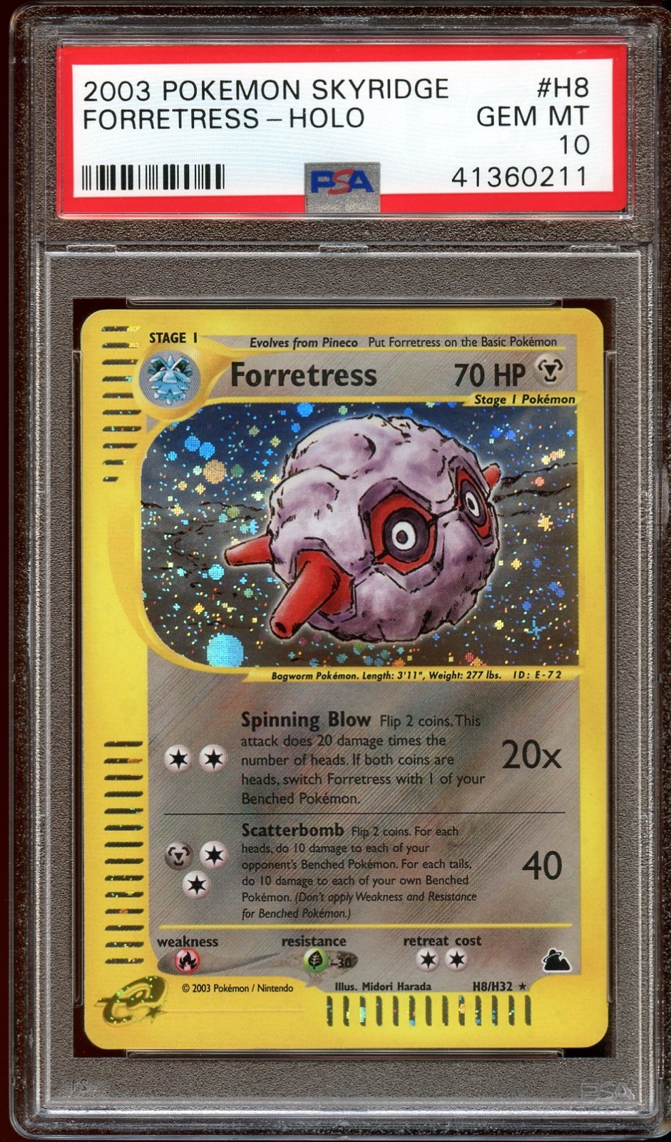 PSA 10 GEM MINT Forretress H8/H32 HOLO RARE Skyridge Pokemon Card