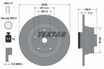 Textar 92269603 Bremsscheibe für RENAULT