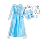 Kinder Mädchen Prinzessin Elsa Kleid 8pcs Zubehör Cosplay Karneval Kostüme