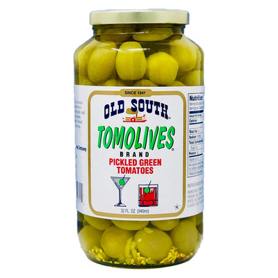 Pickled Green Tomatoes 32 oz Jar Gluten Free Kosher Cocktail Garnish