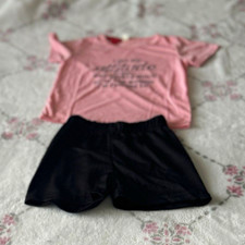 Cat  Jack Girls 2-Piece Graphic T-Shirt  Shorts Set Pink/Black Size S