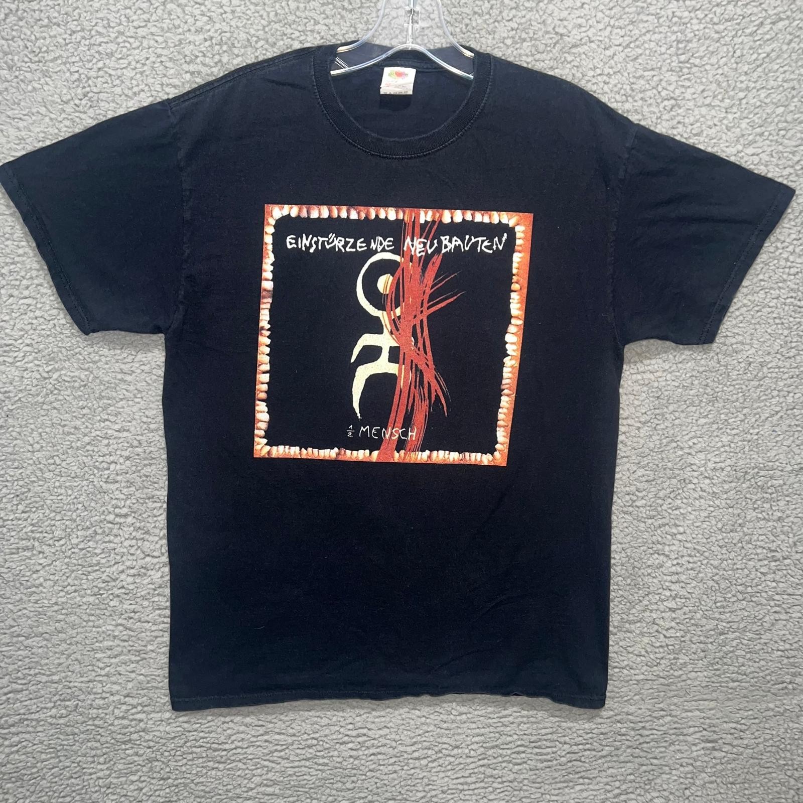 VTG Einstürzende Neubauten Halber Mensch T Shirt Mens Sz M Black Album Cover Tee