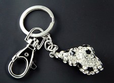 NEW SEA CONCH SHELL SPARKLING CLEAR GENUINE CRYSTALS KEY CHAIN BAG PURSE CHARM