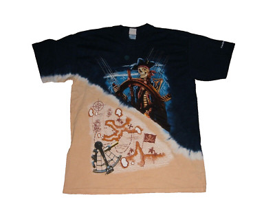 Seaside Oregon VIntage T Shirt Tie-Dye Pirates Treasure 2-sided Sz L RARE NEW