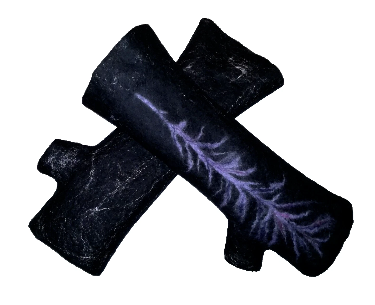 Black Felted Fingerless Gloves, Merino Mittens, Wool Gauntlets, Pulse Warmers