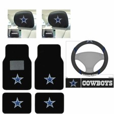 7pc Nfl Dallas Cowboys Car Truck Floor Mats Headrest Covers Steering Wheel Cover