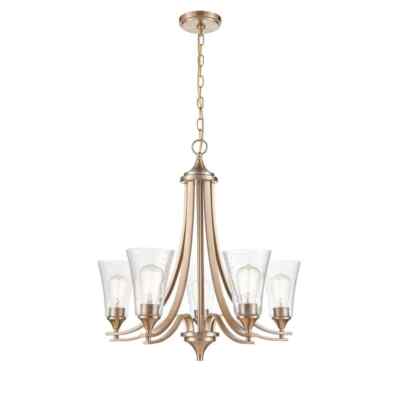 Millennium Lighting Natalie 27.75'' 5-Light Modern Gold Chandelier Clear Seeded