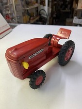 1950  s- 60  s Tin Red Tractor FARM TRACTOR By SSS agricultural Toy Friction