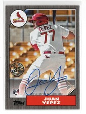 JUAN YEPEZ 2022 Topps Series 2 AUTO 1987 Black #/199 RC Card #87BA-JY LOT 