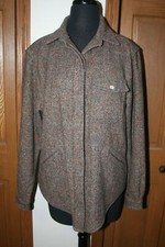 VTG Women's Wool Field Shirt Jacket L.L. BEAN LARGE Tweed SUPER HEAVY