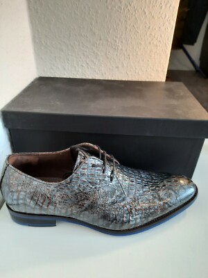 Floris Van Bommel Herren Schuhe GREY PA .CROCO GR.6, G1/2