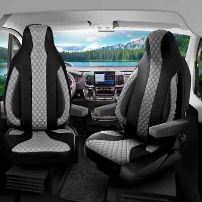 Pilot Wohnmobil Sitzbezüge passend für EverGreen RV 27SA (Schwarz-Grau)