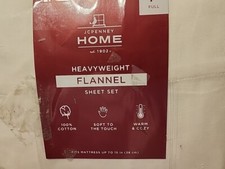 Jcpenny Home Heavyweight Full Cream Flannel Sheet Set