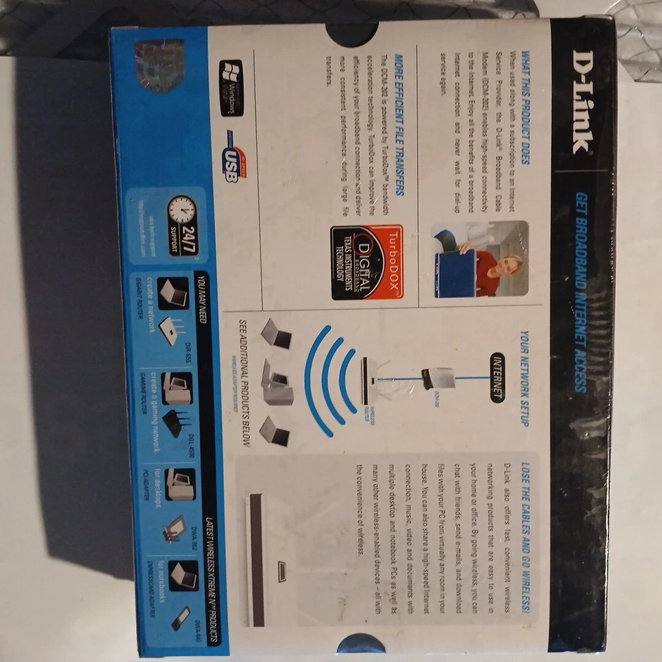 D-Link DCM-202 Broadband Cable Modem DOCSIS 2.0 Cable Modem Sealed New - Image 2 of 3