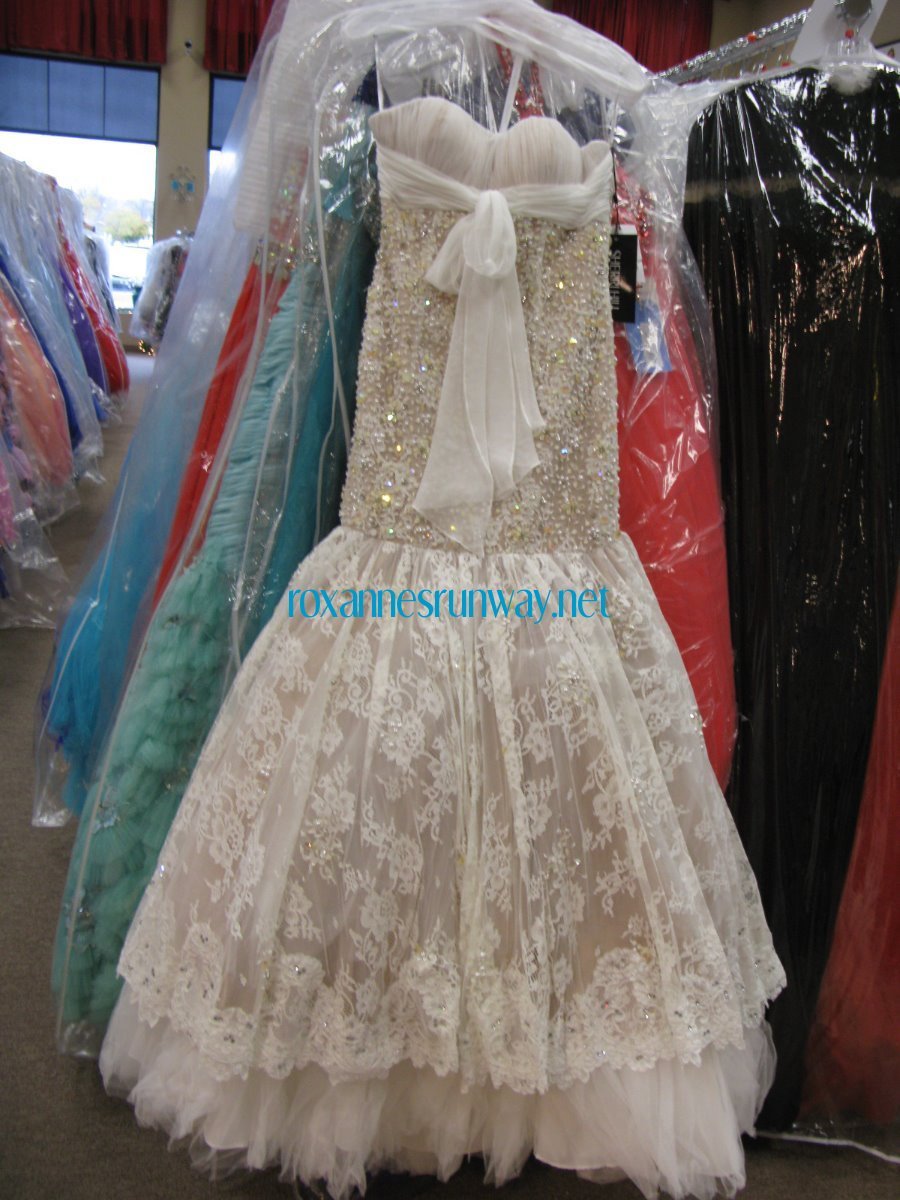 Sherri Hill 21010 Ivory Nude Gala Pageant Wedding Gown Dress sz