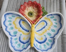 Figi Butterfly with Flower Chip & Dip Serving Dish