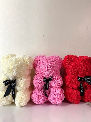 Rose Teddy Bear Valentines Day Gift Handmade Gift Wedding Gift. Only One Bear!!