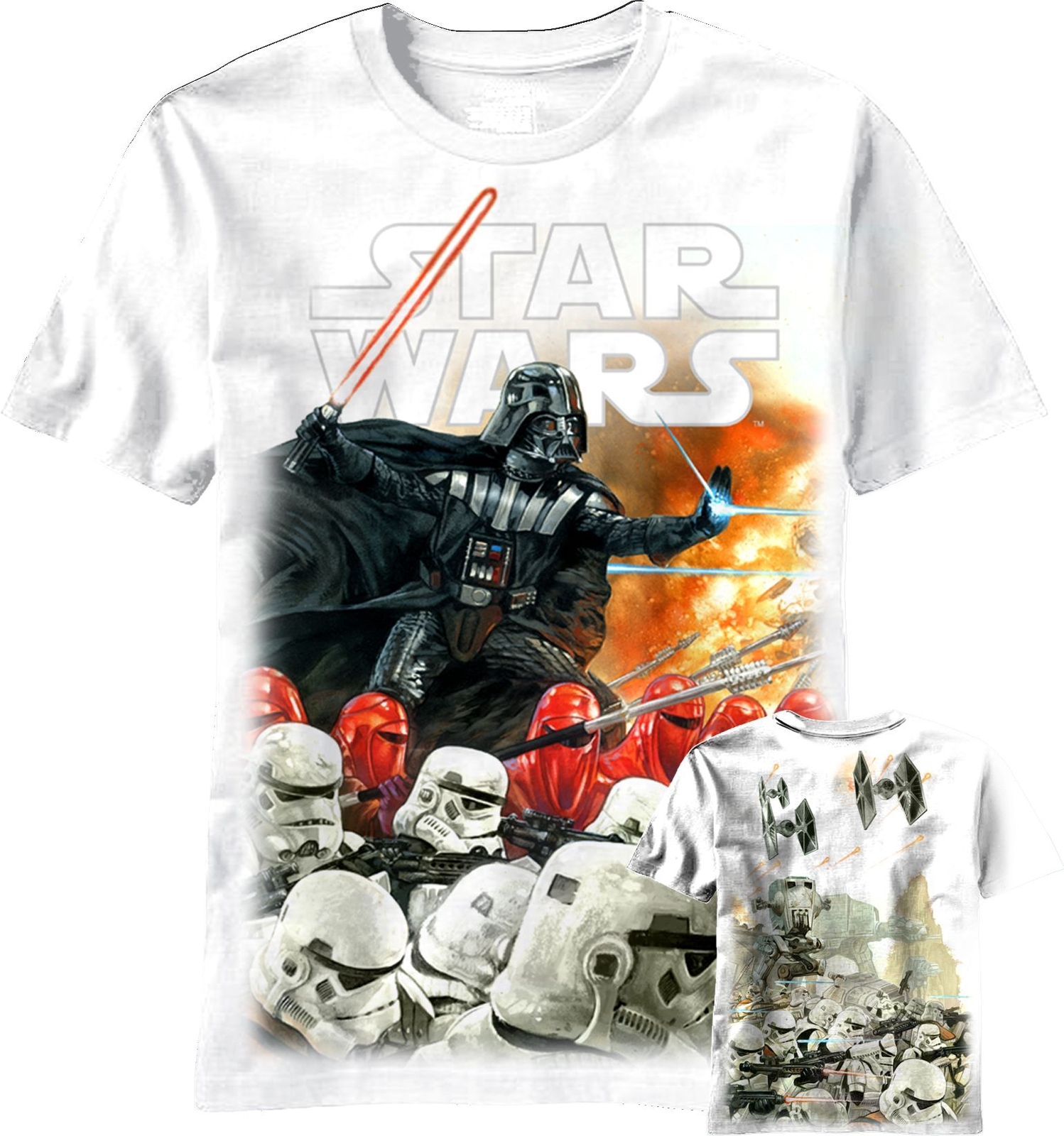 Мужская белая рубашка Звездные войны: истребление, маленькая