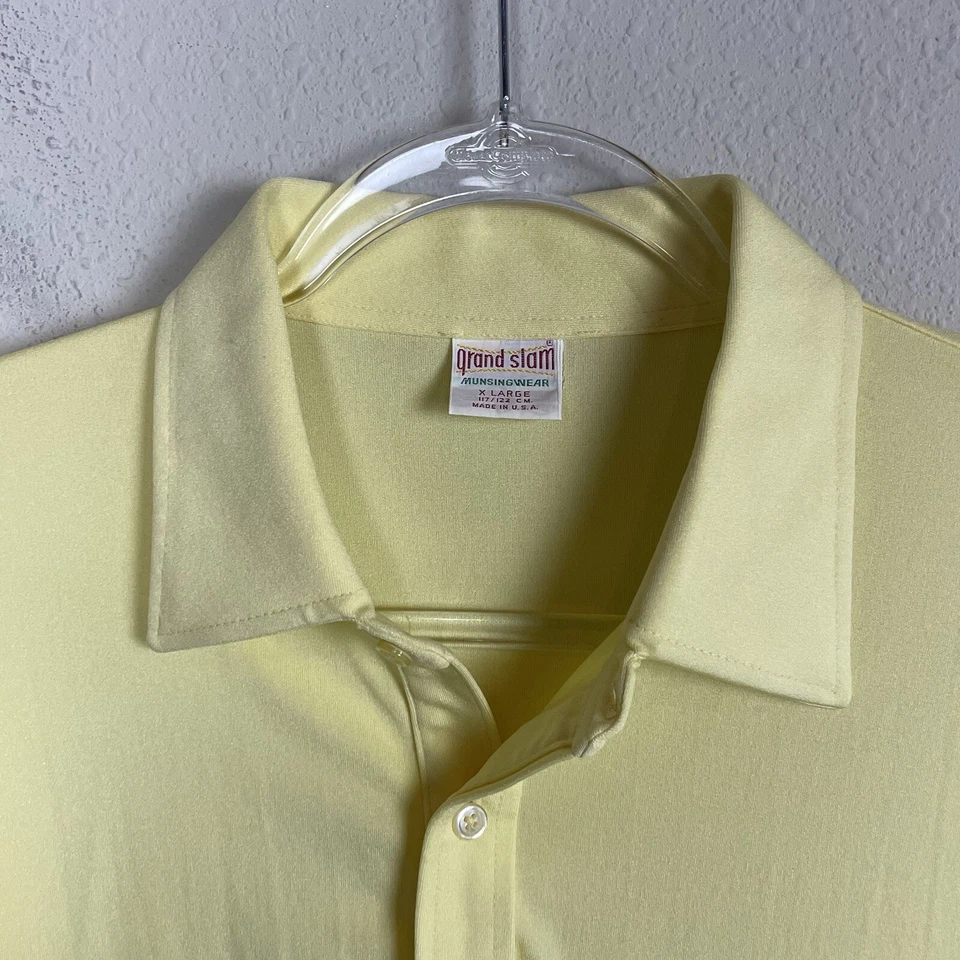 Camisa Polo Grand Slam Munsingwear EE. UU. Vintage Para Hombre Talla XL Amarilla Foto 4 de 4