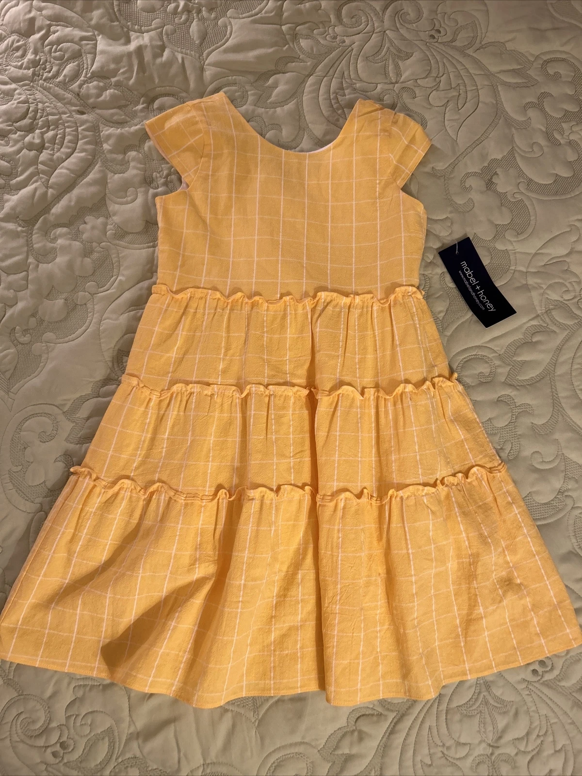 Mabel + Honey NEW Yellow Cotton Summer and Spring Girls' Tiered Dress Size 7