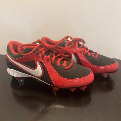 red nike metal baseball cleats