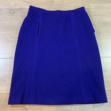 Vintage Gino Paoli Italy Mod Skirt 1960 s 100 Wool Womens Blue Lined Italy