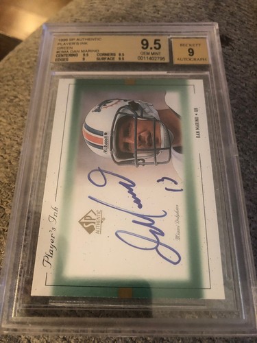 1999 SP Authentic Players Ink Green Dan Marino BGS 9.5 9 Auto - Picture 2 of 4