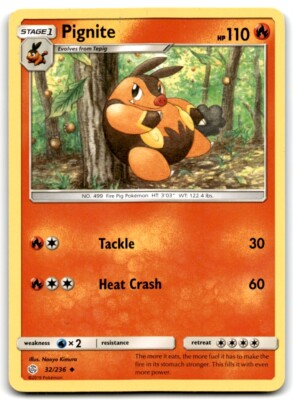 2019 Sun & Moon - Cosmic Eclipse Pignite Stage 1/Uncommon #32