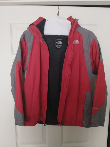THE NORTH FACE rain coat WINDPROOF red ZIP JACKET SIZE Boys XL EUC Hyvent