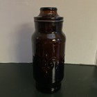 Borden Cremora Jar Canister w/ Lid Glass Apothecary Fleur de Lis 9" Tall VTG — photo 2