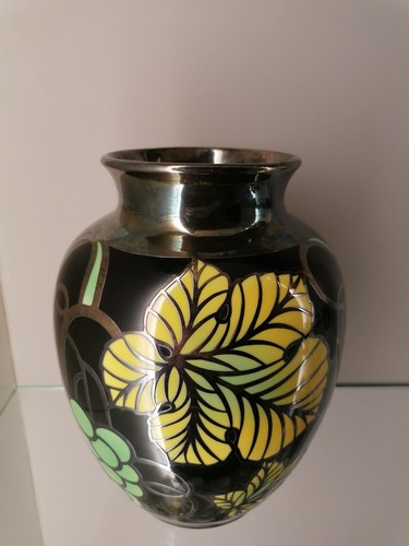 Große Vase Art deco Silver Overlay Spahr 1000 Sehr guter Zustand 1. Wahl - Picture 2 of 15