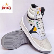 Servis Cheetah High top trainers White yellow green shoes afghani tali style