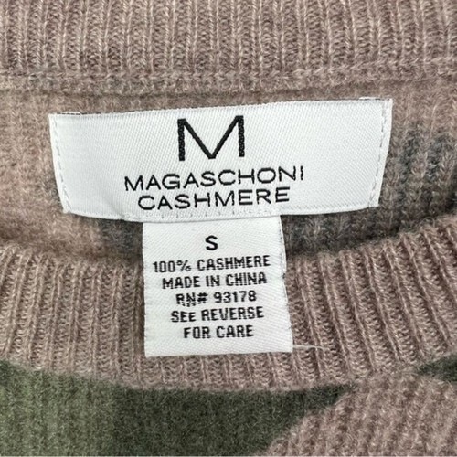 Magaschoni 100% Cashmere Sweater Womens Small Long Pullover Camo Print Crewneck - Picture 6 of 8