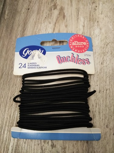 VTG 2003 GOODY OUCHLESS HAIR NO METAL CLASP HAIR TIES 24ct (BLACK) - Picture 4 of 4