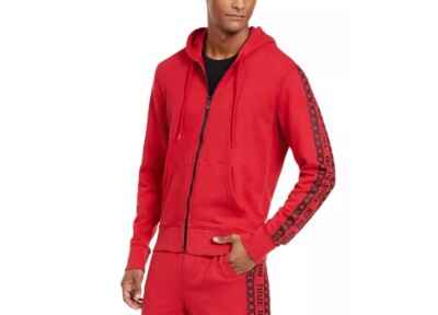True Religion Chain Link 103222 Red Medium Full Zip Zpup Hoodie