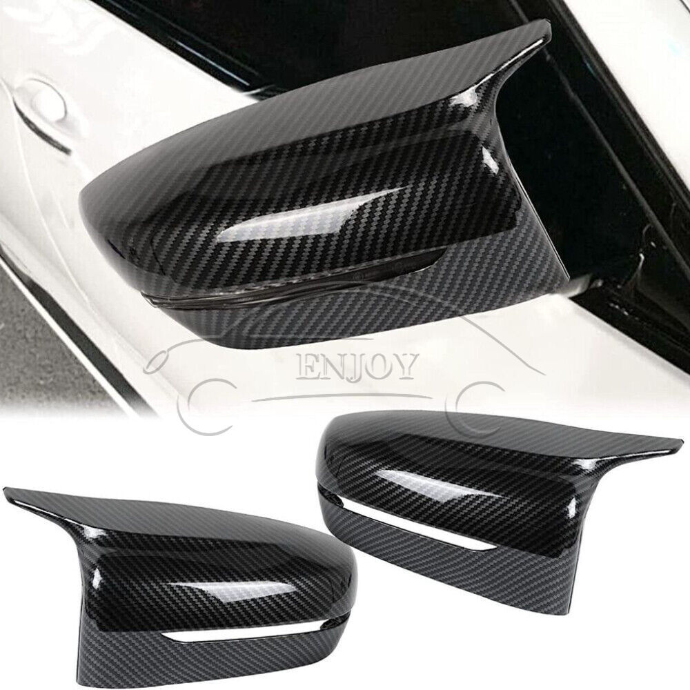 Carbon Fiber Style Clip-ON Side Mirror Cover Cap For 2017-22 BMW G30 G20 G11 G12